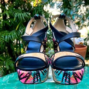 Jimmy Choo-Colorful Women's Platform Sandals, size 7 1/2